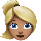 vrouw met blond haar: getinte huidskleur