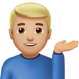 man achter informatiebalie: lichtgetinte huidskleur