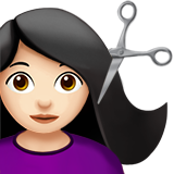 vrouw die wordt geknipt: lichte huidskleur