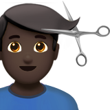 man die wordt geknipt: donkere huidskleur