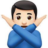 man die nee-gebaar maakt: lichte huidskleur