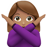 vrouw die nee-gebaar maakt: getinte huidskleur