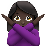 vrouw die nee-gebaar maakt: donkere huidskleur