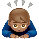 buigende man: getinte huidskleur