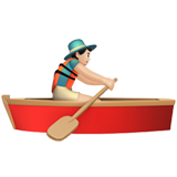 man in roeiboot: lichte huidskleur