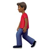 wandelende man: donkergetinte huidskleur