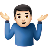 man die schouders ophaalt: lichte huidskleur