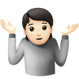 persoon die schouders ophaalt: lichte huidskleur