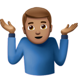 man die schouders ophaalt: getinte huidskleur