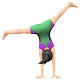 vrouw die een radslag doet: lichte huidskleur