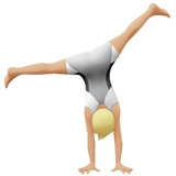 persoon die een radslag doet: lichtgetinte huidskleur