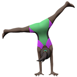 vrouw die een radslag doet: donkere huidskleur