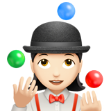 vrouw die jongleert: lichte huidskleur