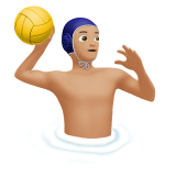 man die waterpolo speelt: lichtgetinte huidskleur