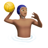 man die waterpolo speelt: getinte huidskleur