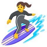 Vrouwelijke surfer - Noto Color Emoji