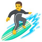 Mannelijke surfer - Noto Color Emoji