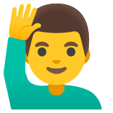 Man met opgeheven hand - Noto Color Emoji