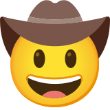 Gezicht met cowboyhoed - Noto Color Emoji