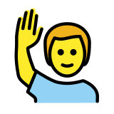 Man met opgeheven hand - OpenMoji