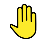 Achterkant van opgeheven hand - OpenMoji