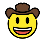 Gezicht met cowboyhoed - OpenMoji