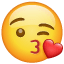 Smiley dat een kus toeblaast U+1F618 Smiley dat een kus toeblaast U+1F618