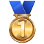 Medaille 1e plaats U+1F947 Medaille 1e plaats U+1F947