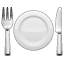 Tafel gedekt smiley U+1F37D Tafel gedekt smiley U+1F37D