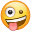 Emoji met gek gezicht U+1F92A Emoji met gek gezicht U+1F92A