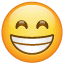 Grijnzende smiley met lachende ogen U+1F601 Grijnzende smiley met lachende ogen U+1F601