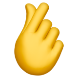 Gekruist wijsvinger-duim Symbool U+1FAF0 Gekruist wijsvinger-duim Symbool U+1FAF0