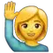 Persoon heft hand op emoji U+1F64B