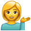 Vrouw strekt hand emoji U+1F481 Vrouw strekt hand emoji U+1F481