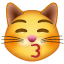 Kussende kat emoji U+1F63D Kussende kat emoji U+1F63D