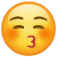 Kussende smiley met gesloten ogen U+1F61A Kussende smiley met gesloten ogen U+1F61A