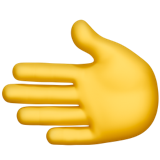 Hand naar links emoticon U+1FAF2 Hand naar links emoticon U+1FAF2