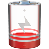 Batterij leeg Smiley U+1FAAB Batterij leeg Smiley U+1FAAB
