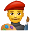 Kunstschilder emoji U+1F468 U+1F3A8 Kunstschilder emoji U+1F468 U+1F3A8