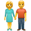 Man en vrouw houden elkaars handje vast U+1F46B Man en vrouw houden elkaars handje vast U+1F46B
