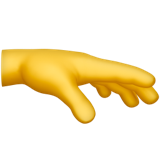 Hand die naar iets reikt emoticon U+1FAF3 Hand die naar iets reikt emoticon U+1FAF3