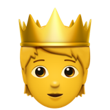 Persoon met kroon emoticon U+1FAC5 Persoon met kroon emoticon U+1FAC5