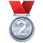 Medaille 2e plaats emoji U+1F948 Medaille 2e plaats emoji U+1F948