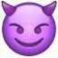 Emoji met duivelhoorntjes U+1F608 Emoji met duivelhoorntjes U+1F608
