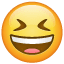Emoji met een lachstuip U+1F606