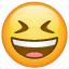 Emoji met een lachstuip U+1F606 Emoji met een lachstuip U+1F606