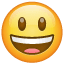 Lachende smiley met open mond en grote ogen U+1F603 Lachende smiley met open mond en grote ogen U+1F603