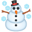 Sneeuwpop met sneeuwvlokken emoji U+2603 Sneeuwpop met sneeuwvlokken emoji U+2603
