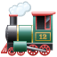 Stoomlocomotief smiley U+1F682 Stoomlocomotief smiley U+1F682