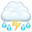 Onweer emoji U+26C8 Onweer emoji U+26C8